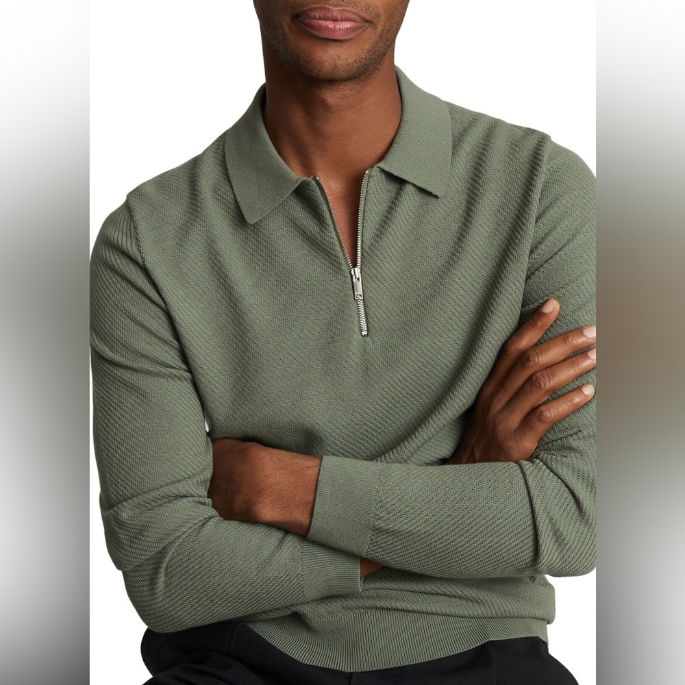 REISS ZIP UP POLO NWT